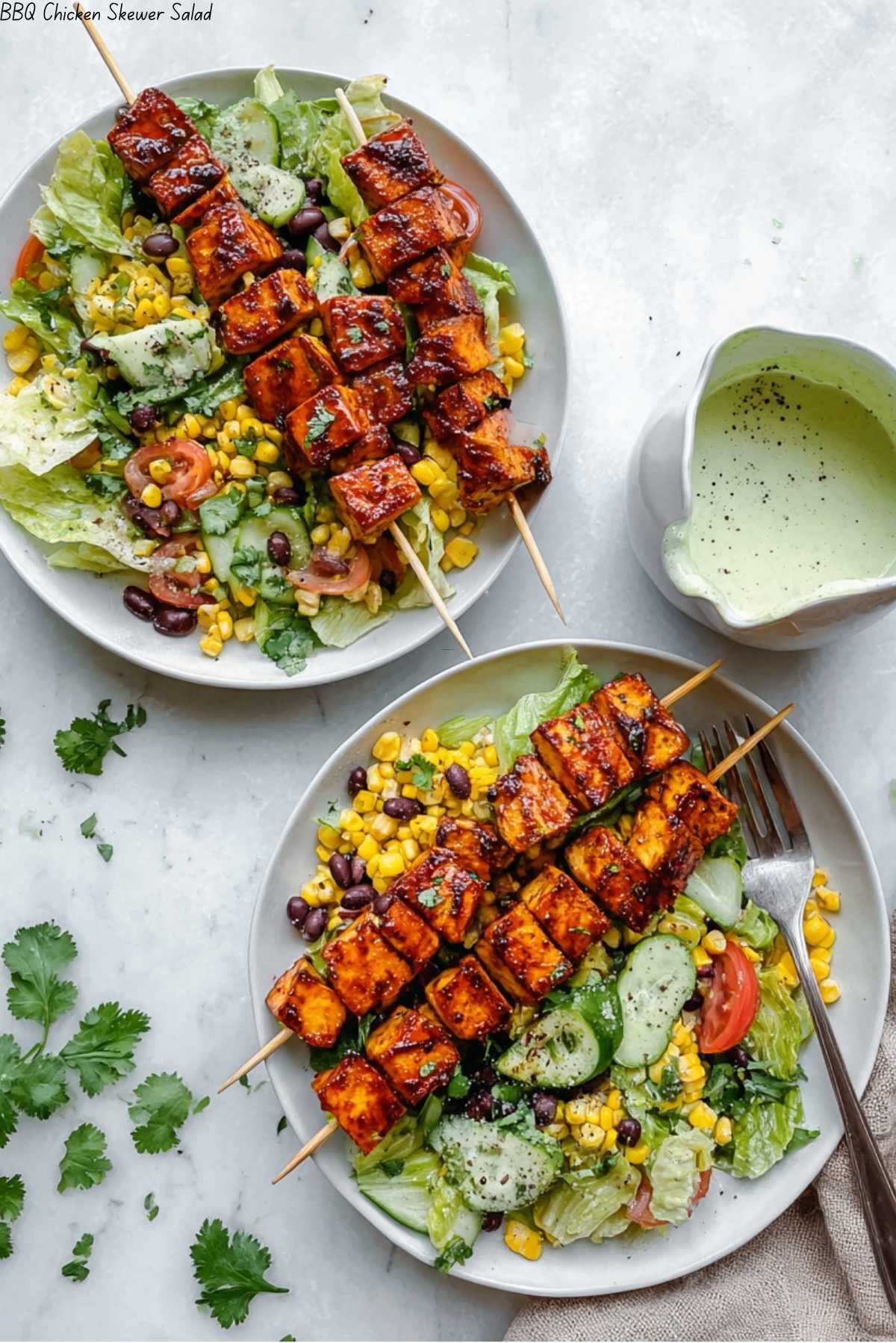 BBQ Chicken Skewer Salad