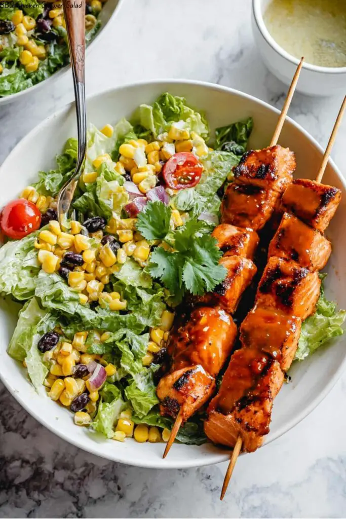 BBQ Chicken Skewer Salad