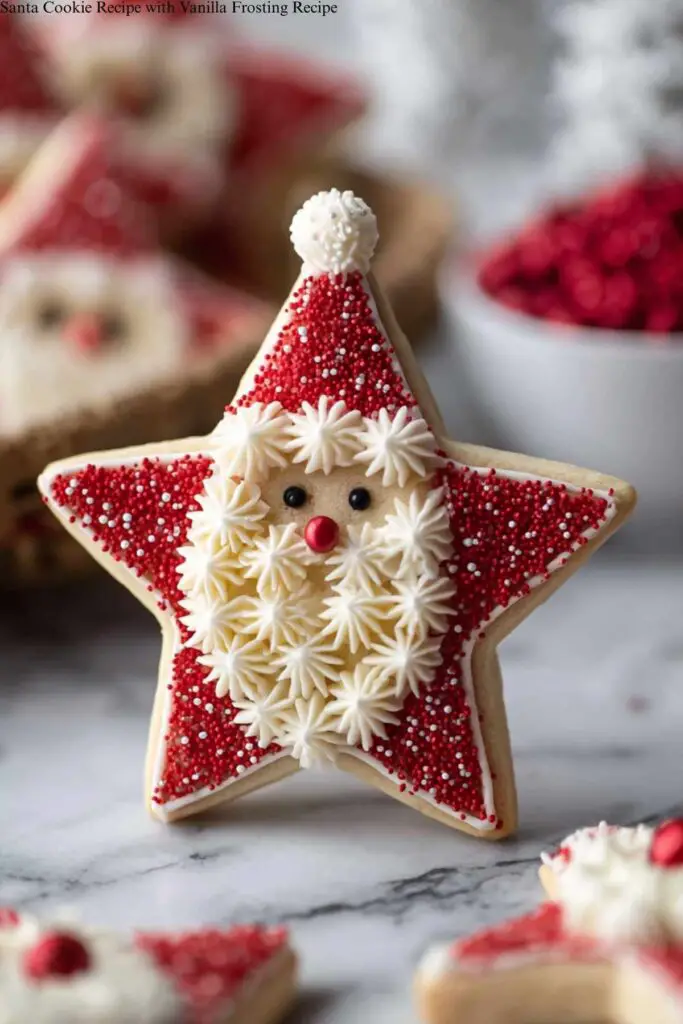 Santa Cookie Recipe with Vanilla Frosting Recipe