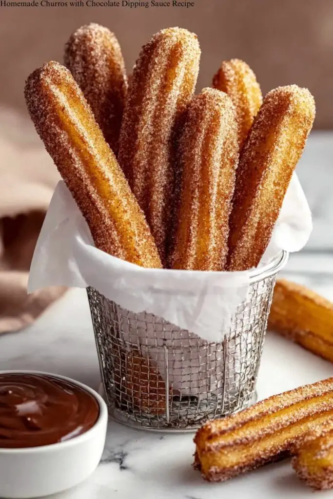 Homemade Churros with Chocolate Dipping Sauce Recipe 4 Homemade Churros with Chocolate Dipping Sauce Recipe