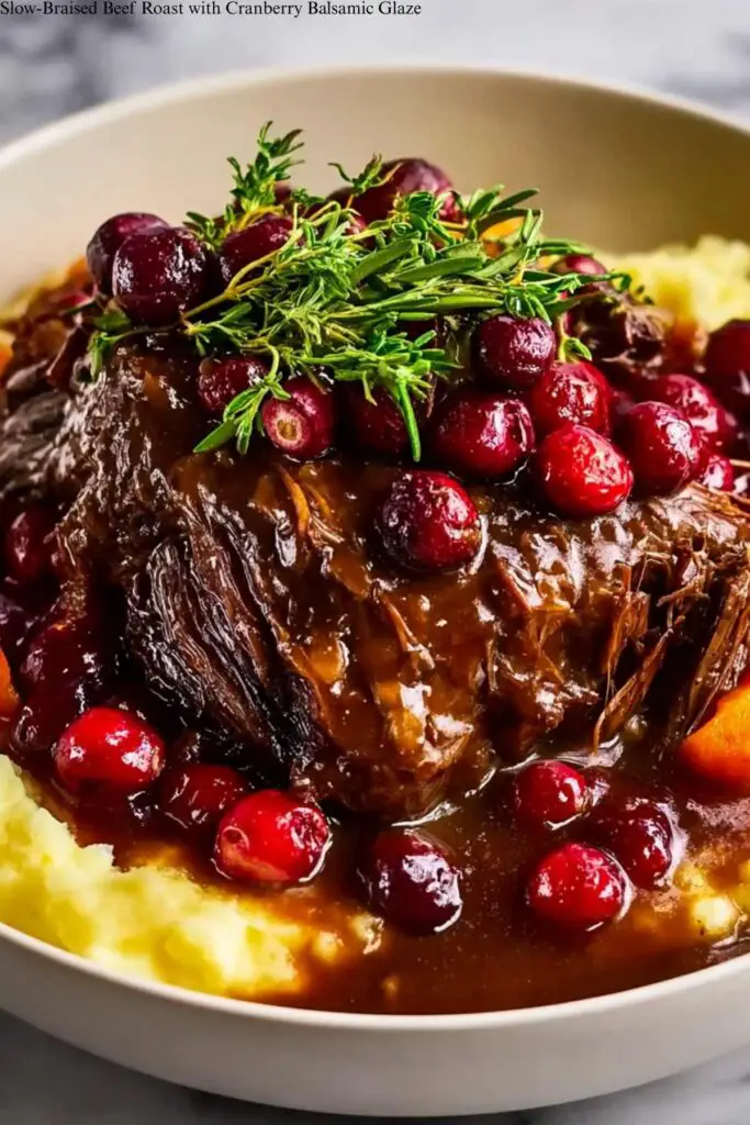 Slow-Braised Beef Roast with Cranberry Balsamic Glaze 4 Slow-Braised Beef Roast with Cranberry Balsamic Glaze