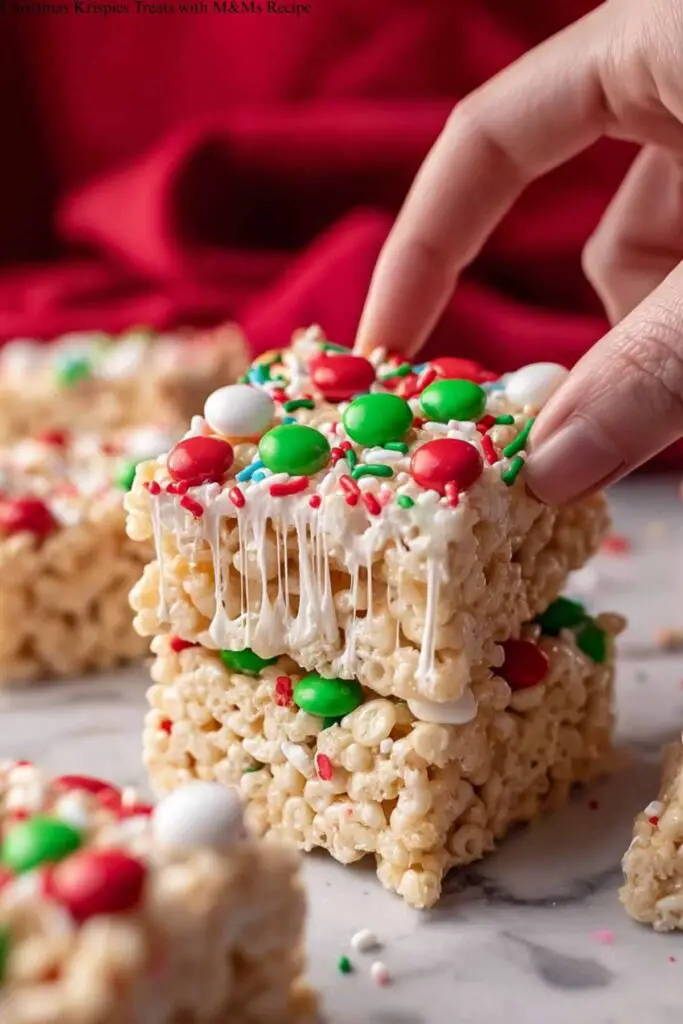 Christmas Krispies Treats with M&Ms Recipe