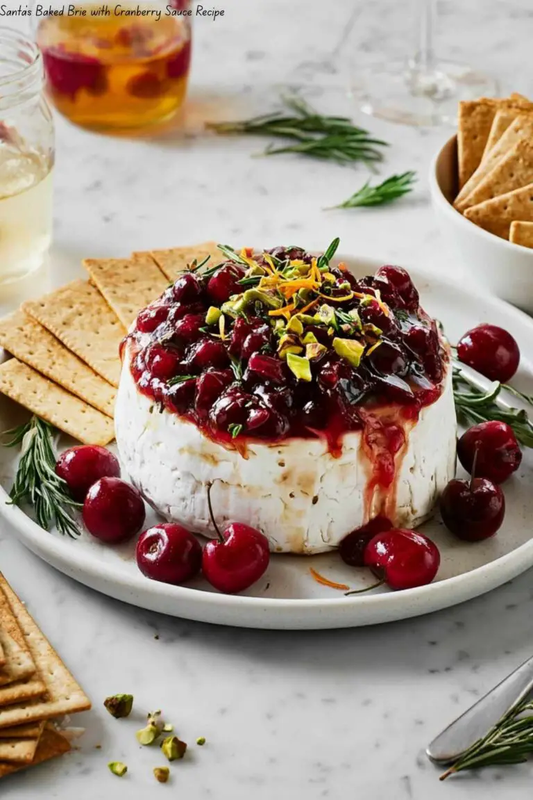 Santa’s Baked Brie with Cranberry Sauce Recipe