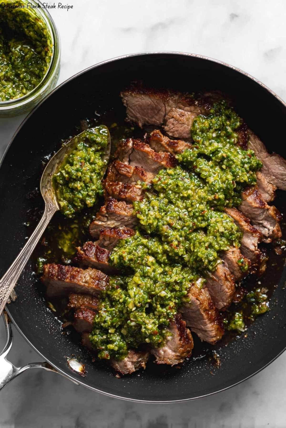 Christmas Flank Steak with Chimichurri Sauce