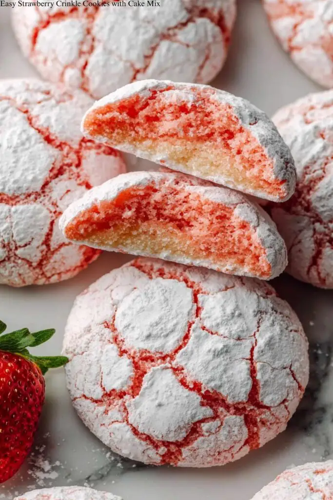 Strawberry Crinkle Cookies Recipe 4 Strawberry Crinkle Cookies Recipe