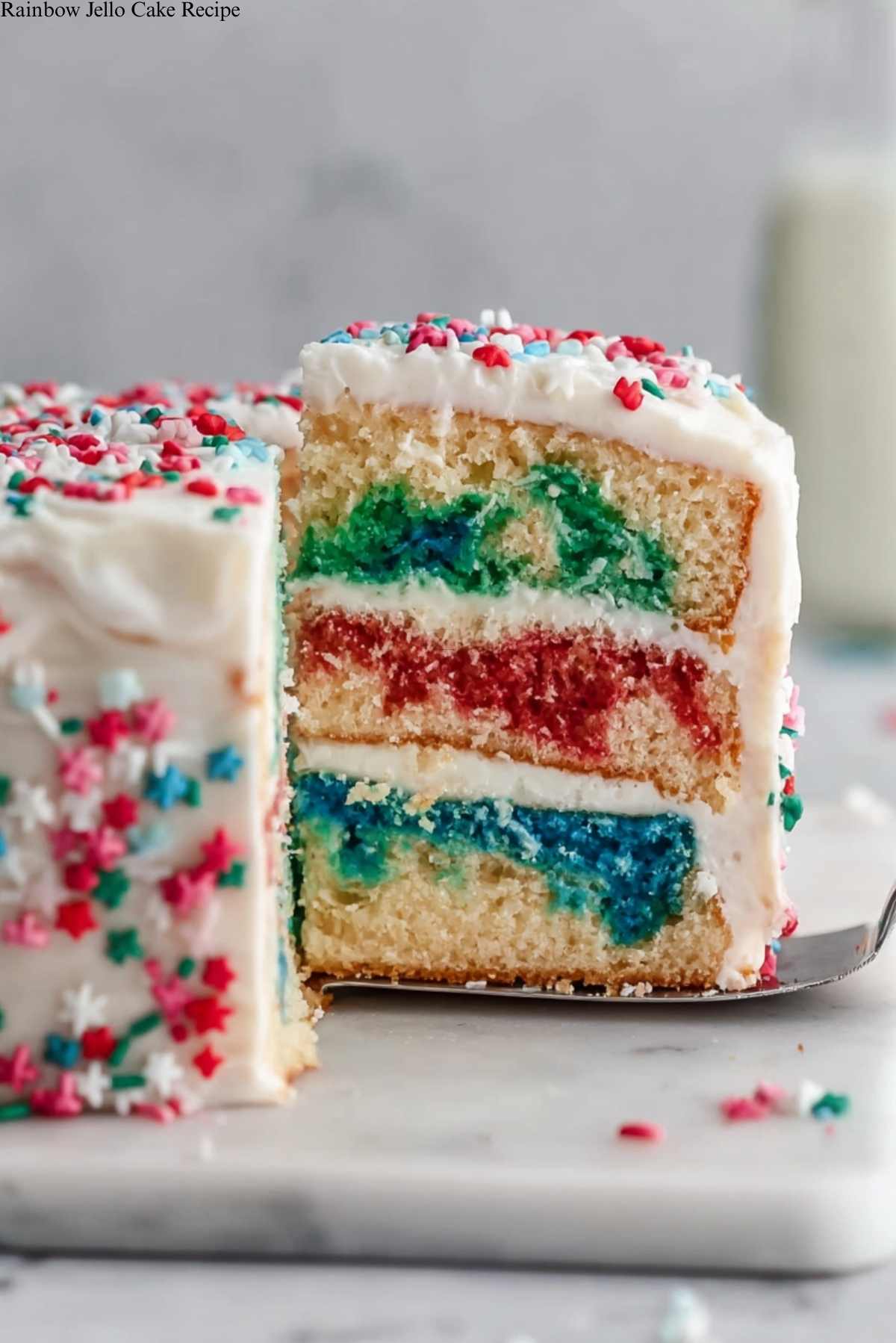 Rainbow Jello Cake Recipe
