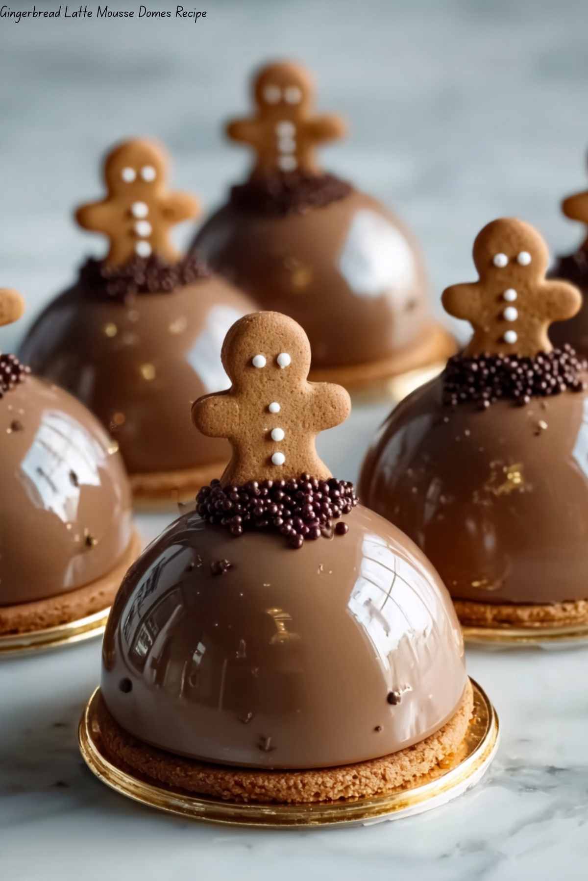 Christmas Gingerbread Latte Mousse Domes Recipe