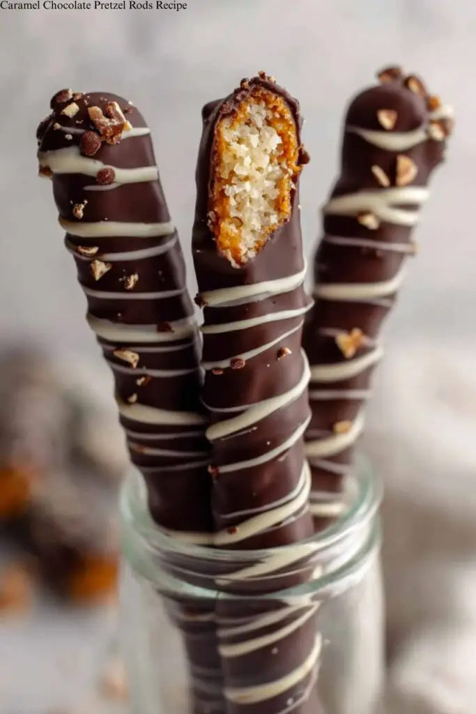 Caramel Chocolate Pretzel Rods Recipe 4 Caramel Chocolate Pretzel Rods Recipe