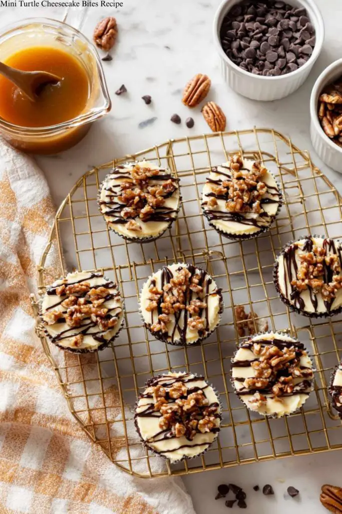 Mini Turtle Cheesecake Bites Recipe
