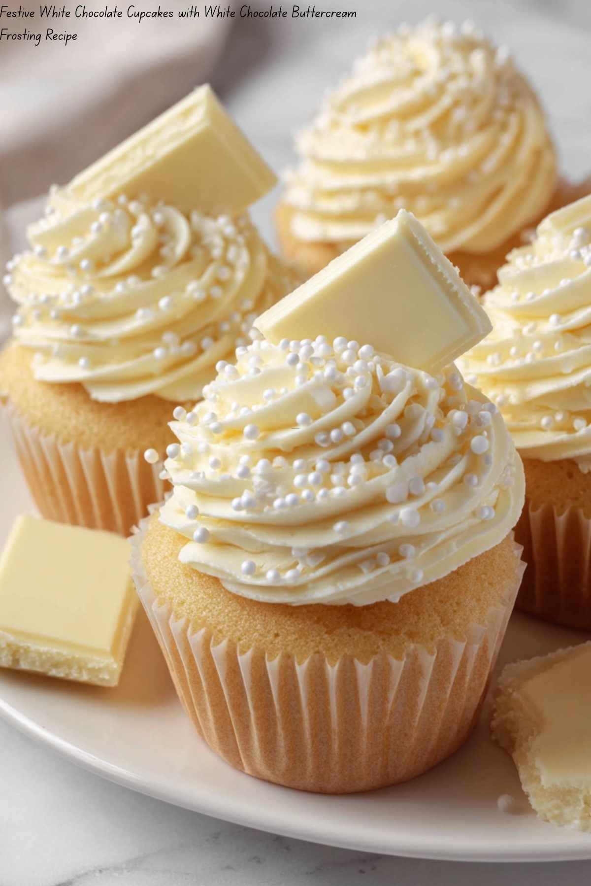 Festive White Chocolate Cupcakes