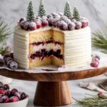 Elegant Layered Cranberry White Christmas Cake