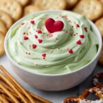 Grinch Green Dip with Red Heart Sprinkles Recipe