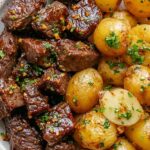 Garlic Butter Steak Bites and Potatoes (Tender & Crispy!)