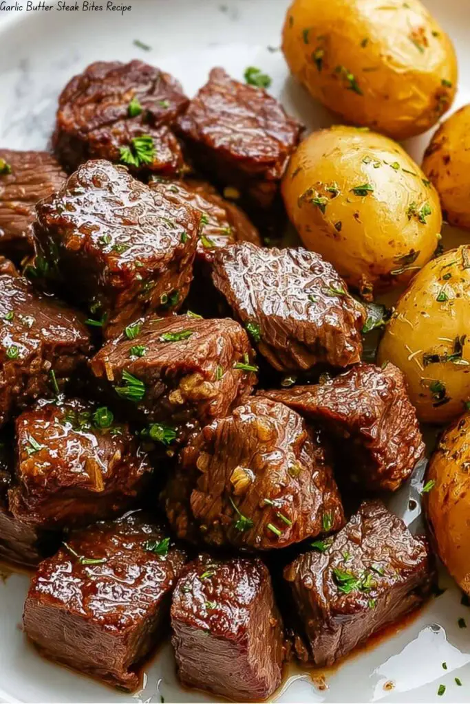 Garlic Butter Steak Bites and Potatoes (Tender & Crispy!) 4 Garlic Butter Steak Bites and Potatoes (Tender & Crispy!)