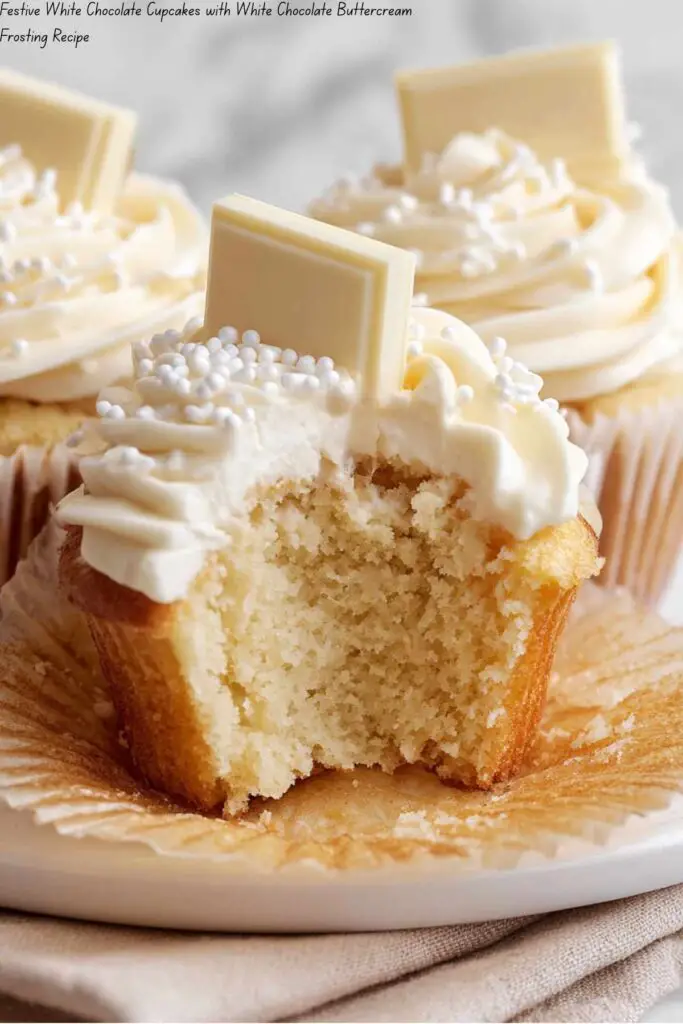 Festive White Chocolate Cupcakes