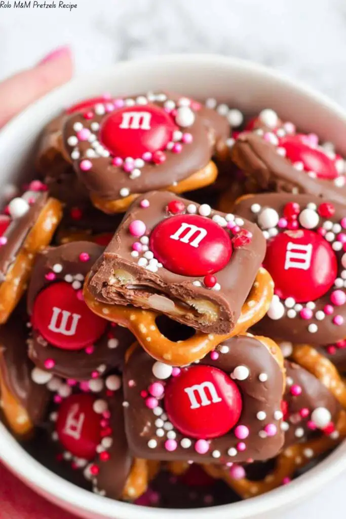 Rolo Pretzels with M&M Candies