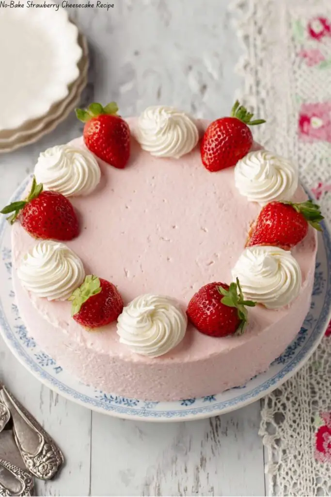 No-Bake Strawberry Cheesecake Recipe 4 No-Bake Strawberry Cheesecake Recipe