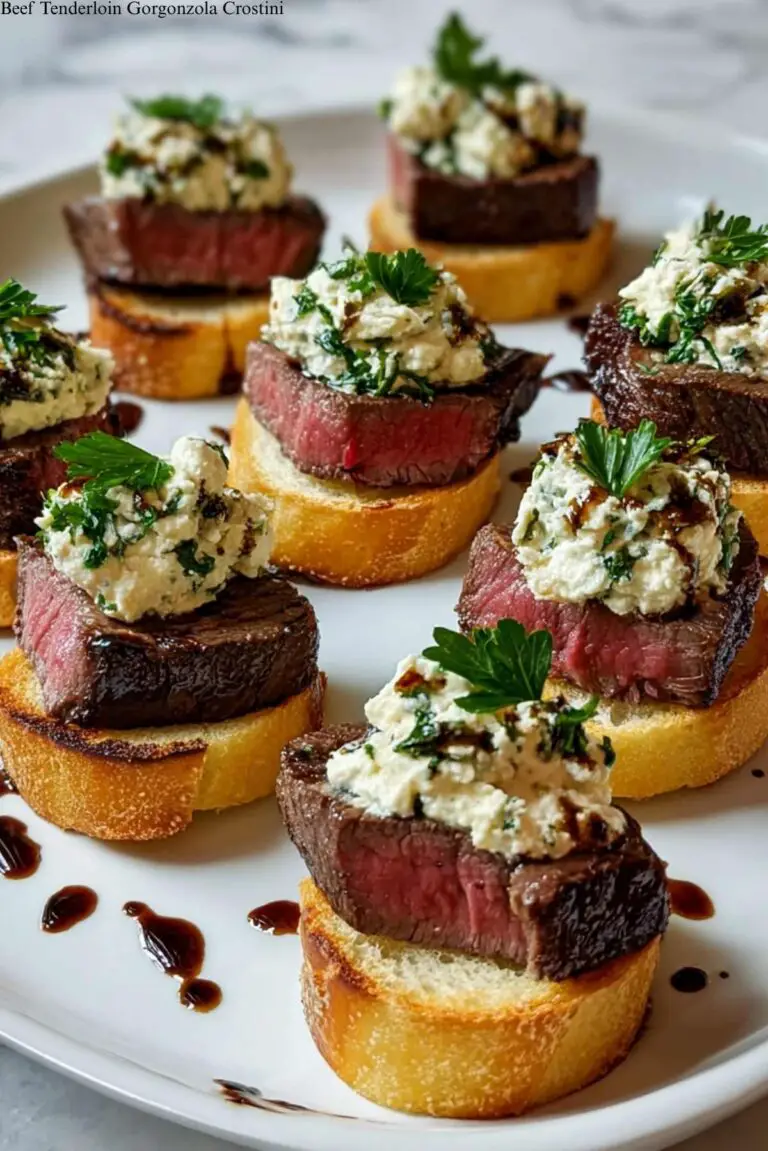 Beef Tenderloin Gorgonzola Crostini