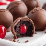 Chocolate Covered Cherry Brownie Bombs
