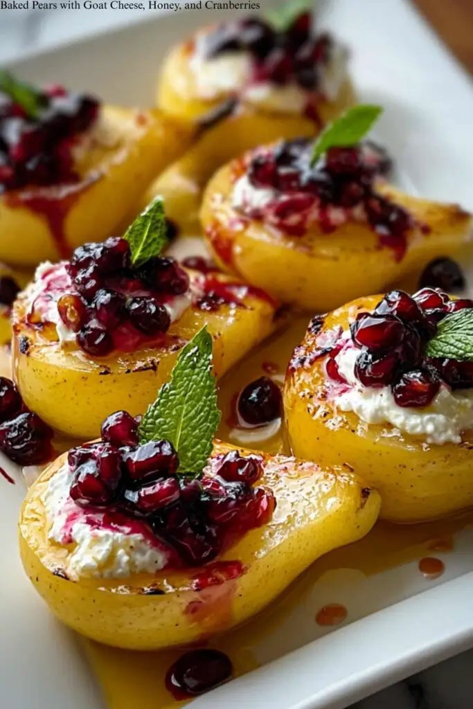 Baked Pears with Goat Cheese, Honey, and Cranberries 4 Baked Pears with Goat Cheese, Honey, and Cranberries