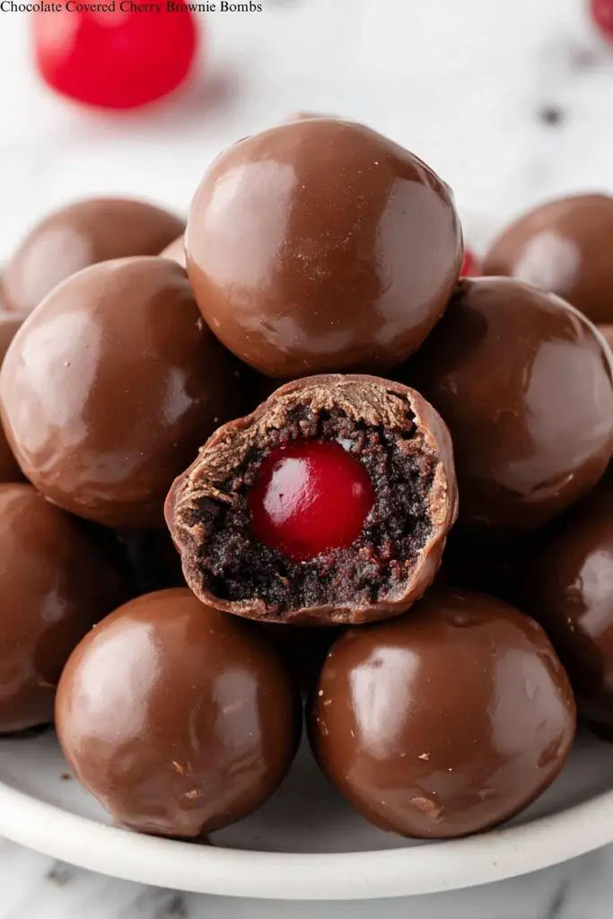 Chocolate Covered Cherry Brownie Bombs 4 Chocolate Covered Cherry Brownie Bombs