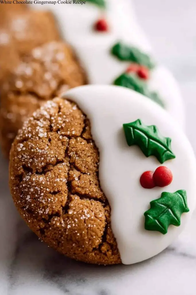 White Chocolate Dipped Gingersnap Cookies Recipe 4 White Chocolate Dipped Gingersnap Cookies Recipe