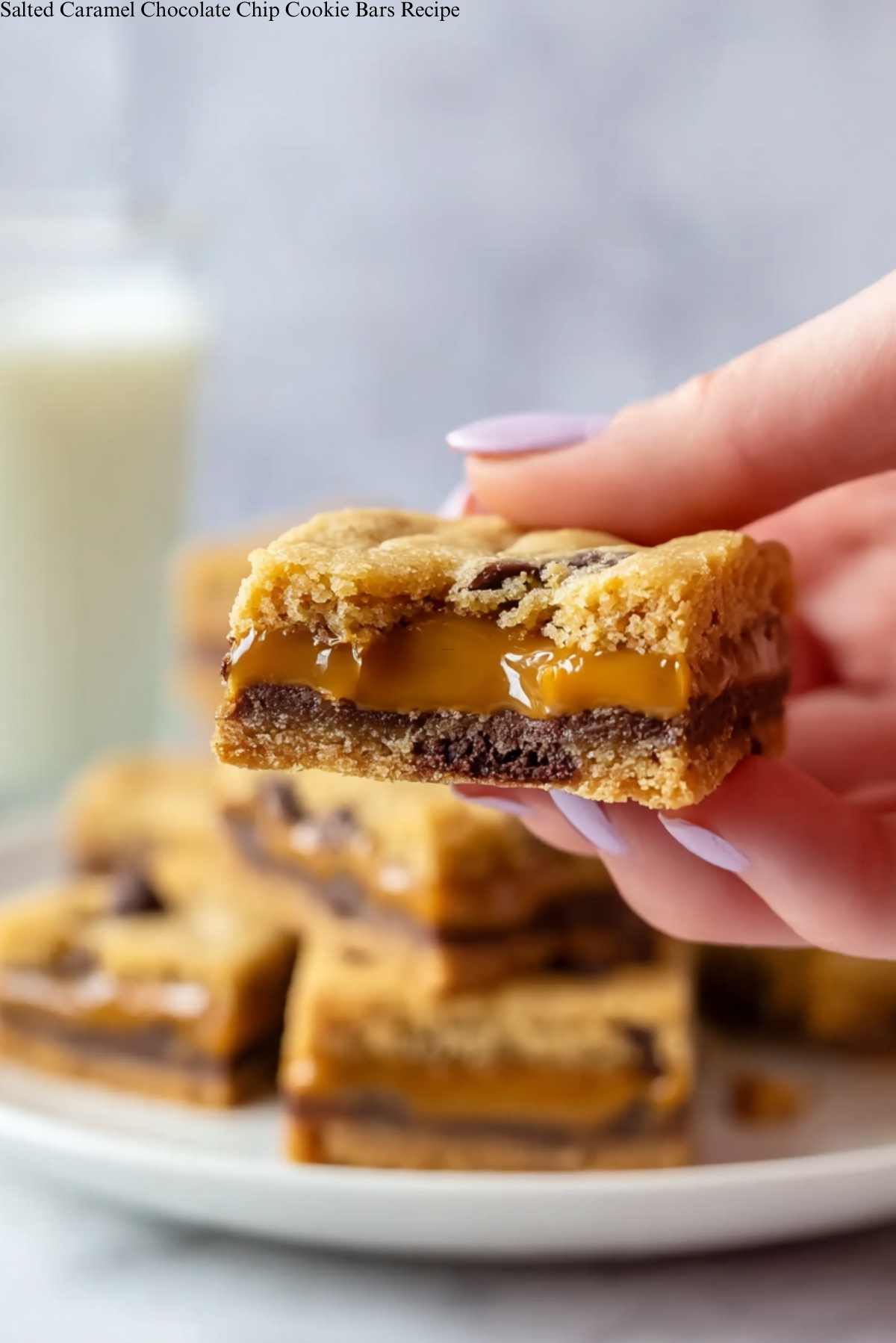 Salted Caramel Chocolate Chip Cookie Bars Recipe