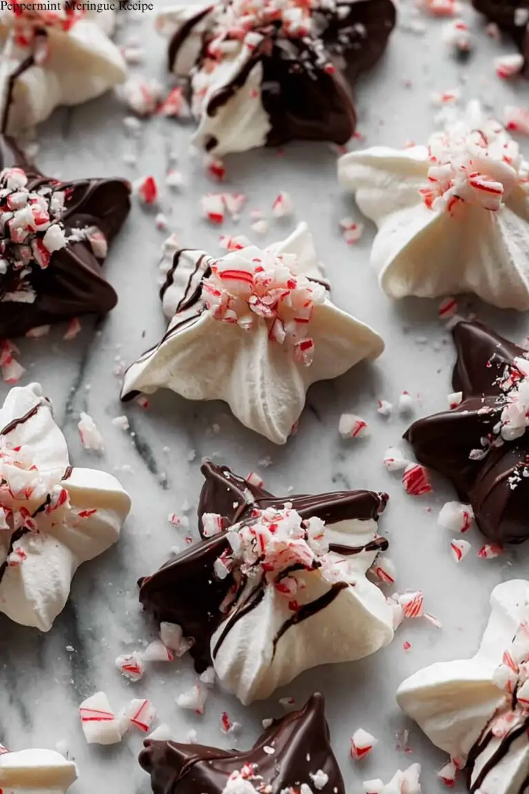 Peppermint Meringues with Chocolate Drizzle Recipe