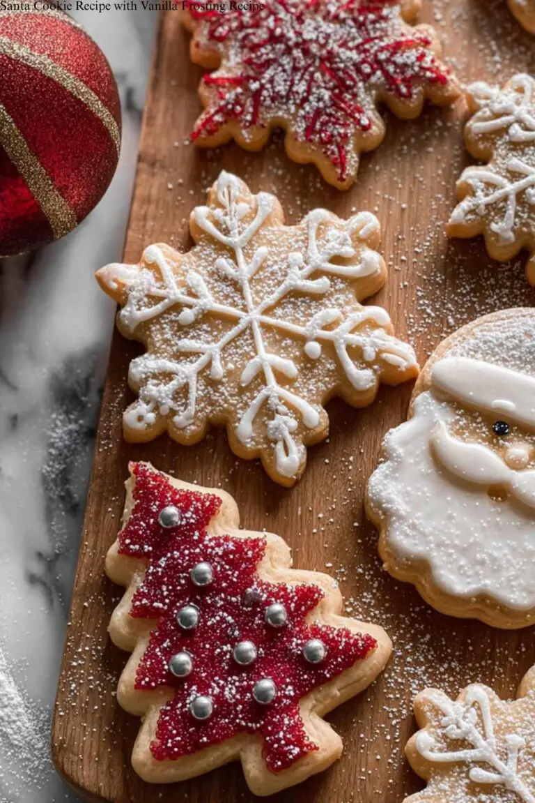 Santa Cookie Recipe with Vanilla Frosting Recipe