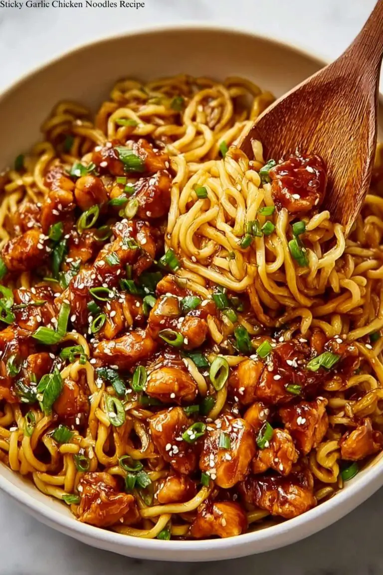 Sticky Garlic Chicken Noodles Recipe