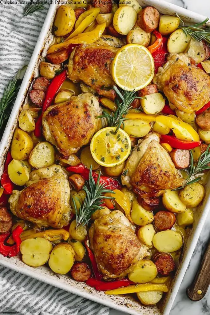 Chicken Scarpariello with Potatoes and Cherry Peppers Recipe 4 Chicken Scarpariello with Potatoes and Cherry Peppers Recipe