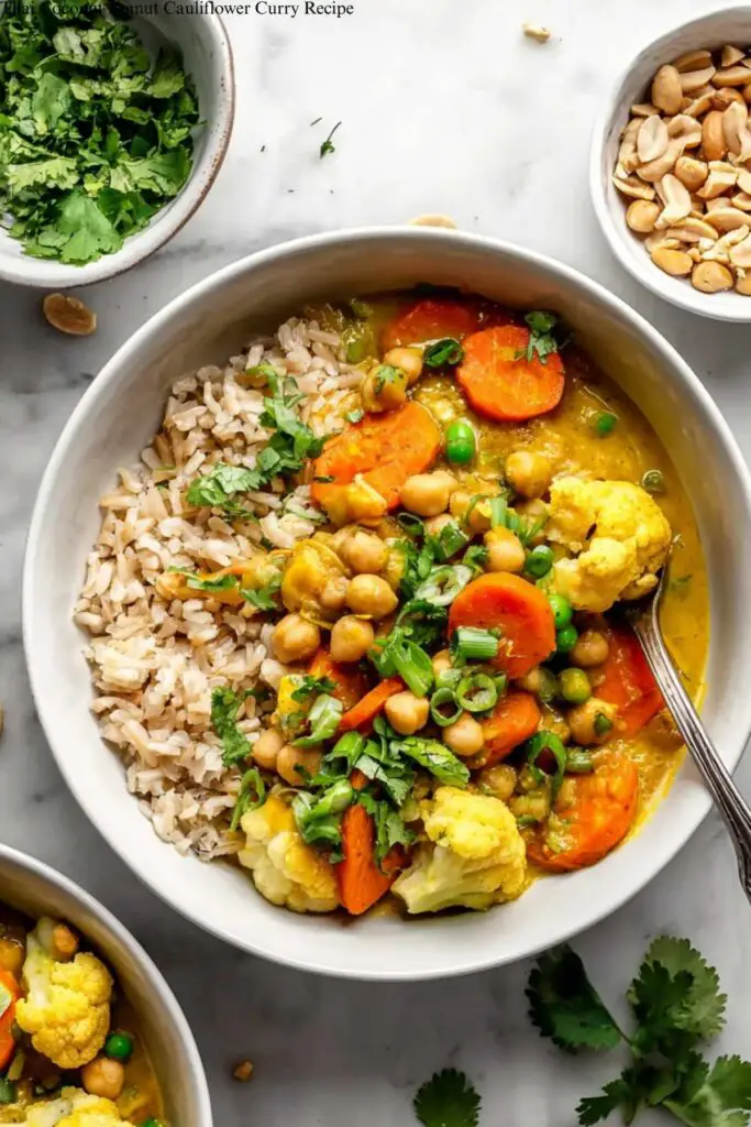 Thai Coconut Peanut Cauliflower Curry Recipe