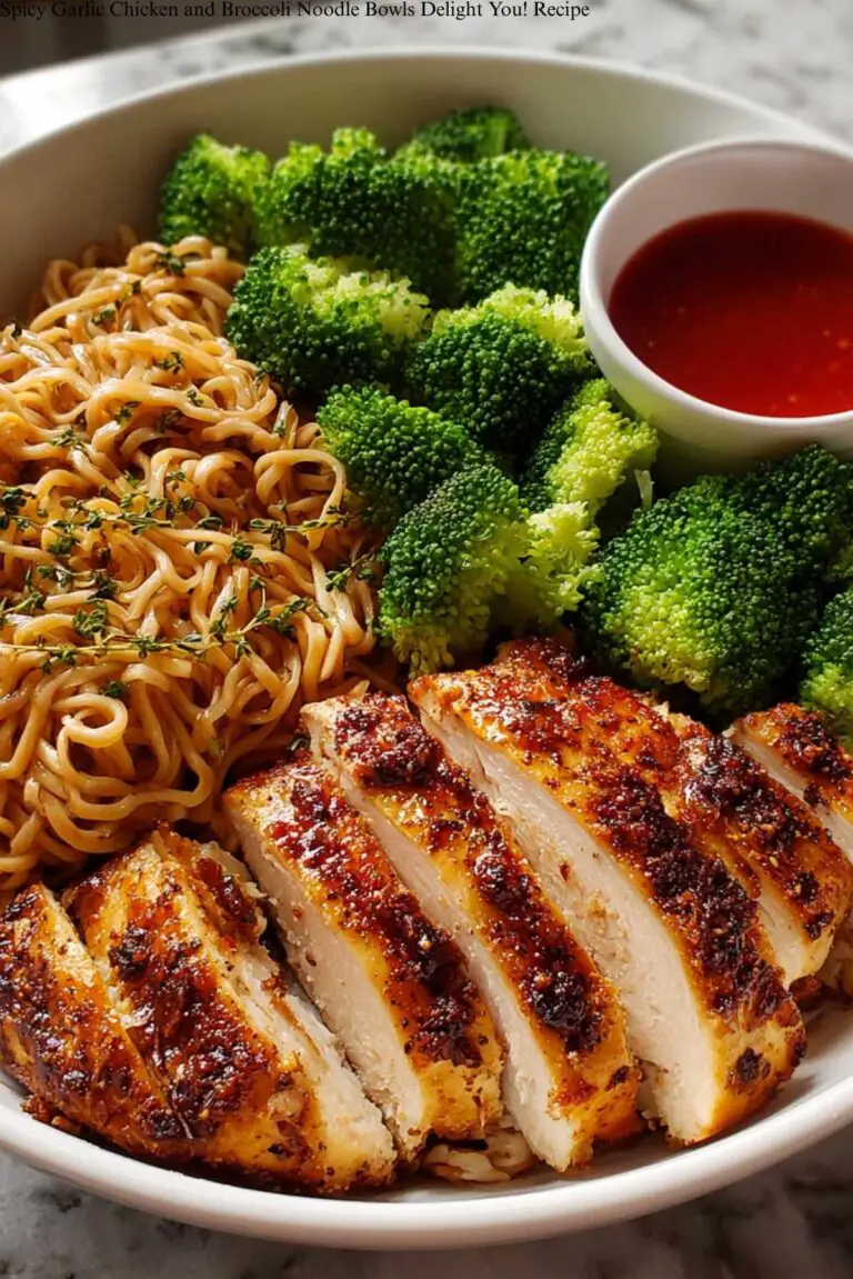 Spicy Garlic Chicken and Broccoli Noodle Bowls Delight You! Recipe