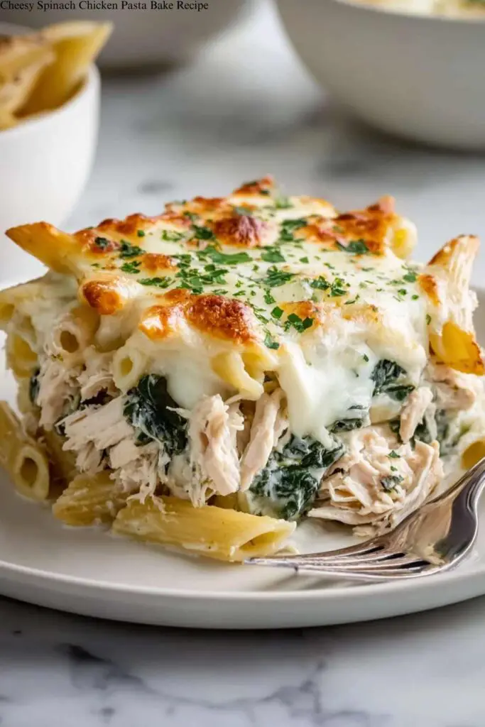 Cheesy Spinach Chicken Pasta Bake Recipe 4 Cheesy Spinach Chicken Pasta Bake Recipe