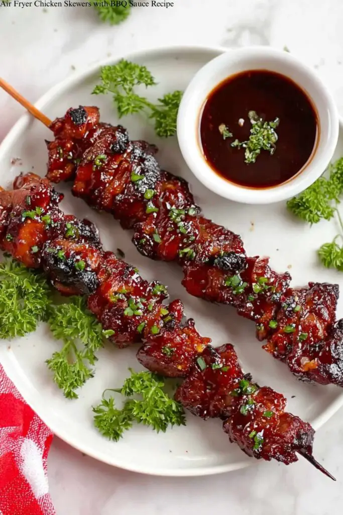 Air Fryer Chicken Skewers with BBQ Sauce Recipe 4 Air Fryer Chicken Skewers with BBQ Sauce Recipe