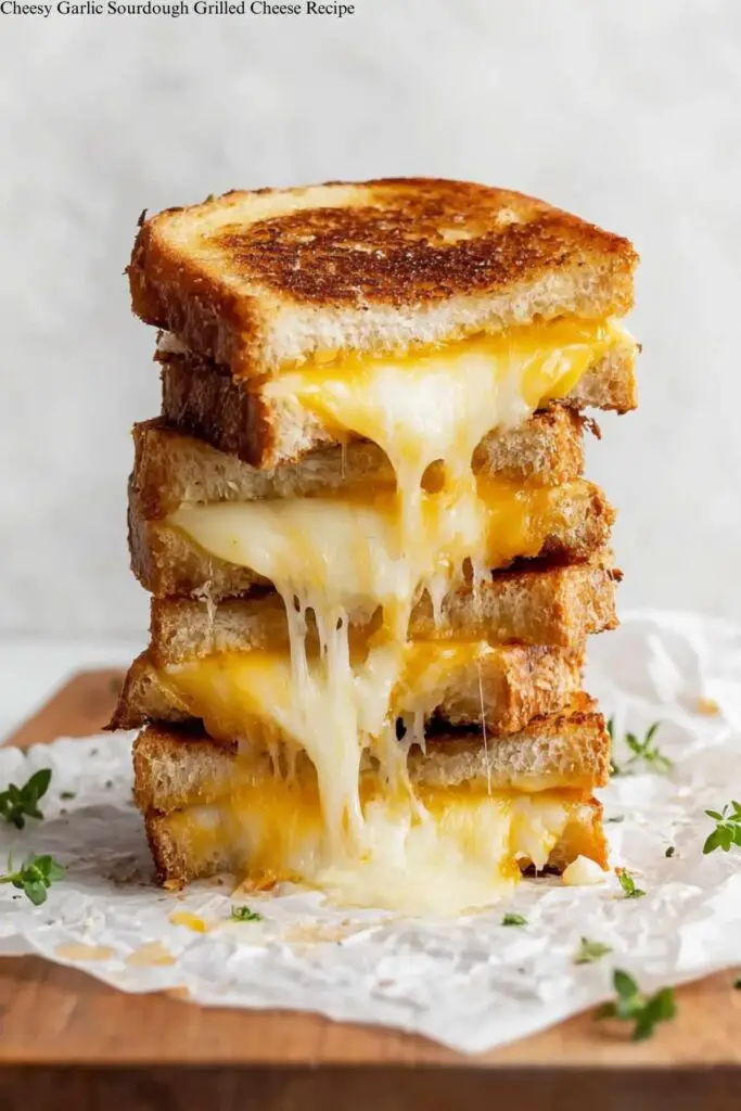 Cheesy Garlic Sourdough Grilled Cheese Recipe 4 Cheesy Garlic Sourdough Grilled Cheese Recipe