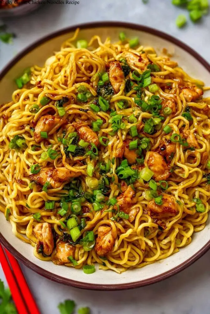 Sticky Garlic Chicken Noodles Recipe 4 Sticky Garlic Chicken Noodles Recipe