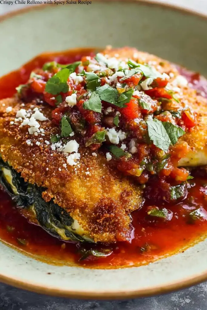 Crispy Chile Relleno with Spicy Salsa Recipe
