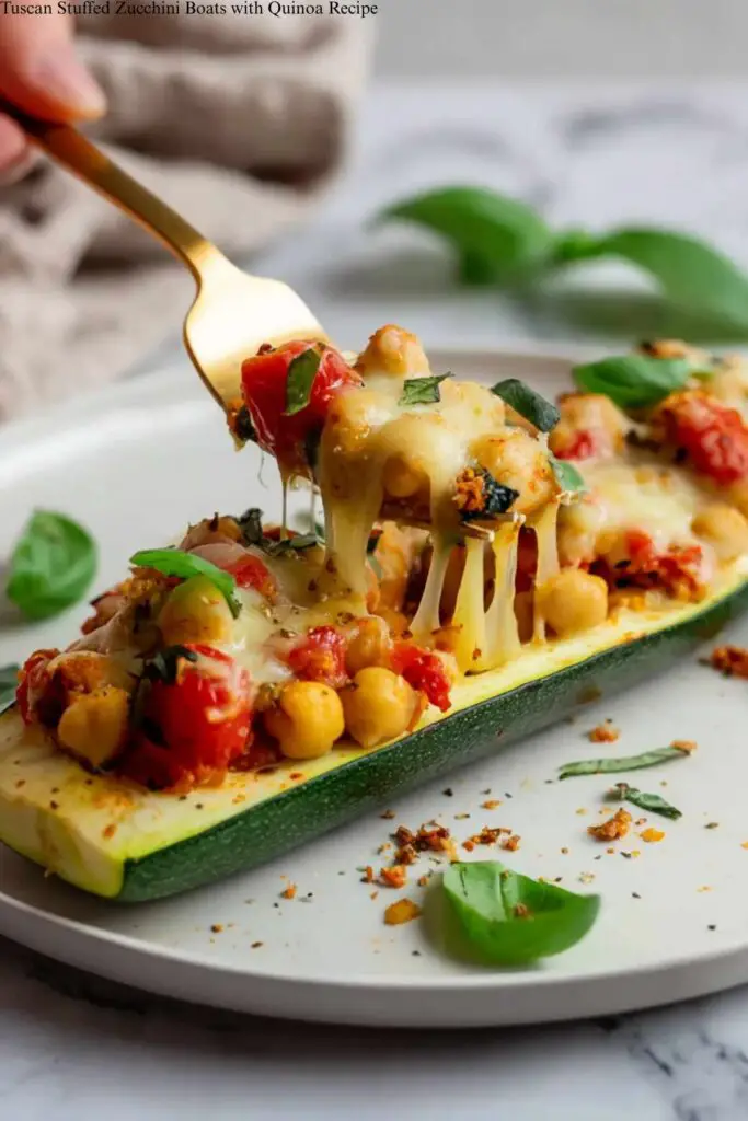 Tuscan Stuffed Zucchini Boats with Quinoa Recipe 4 Tuscan Stuffed Zucchini Boats with Quinoa Recipe