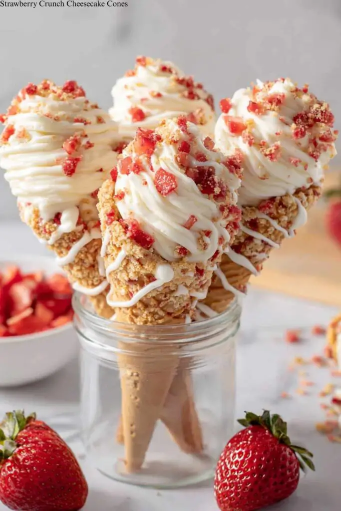 Strawberry Crunch Cheesecake Cones