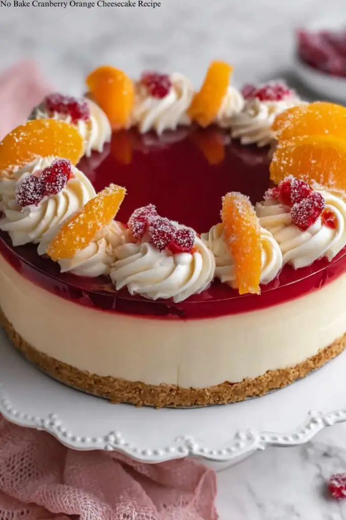 No Bake Cranberry Orange Cheesecake Recipe