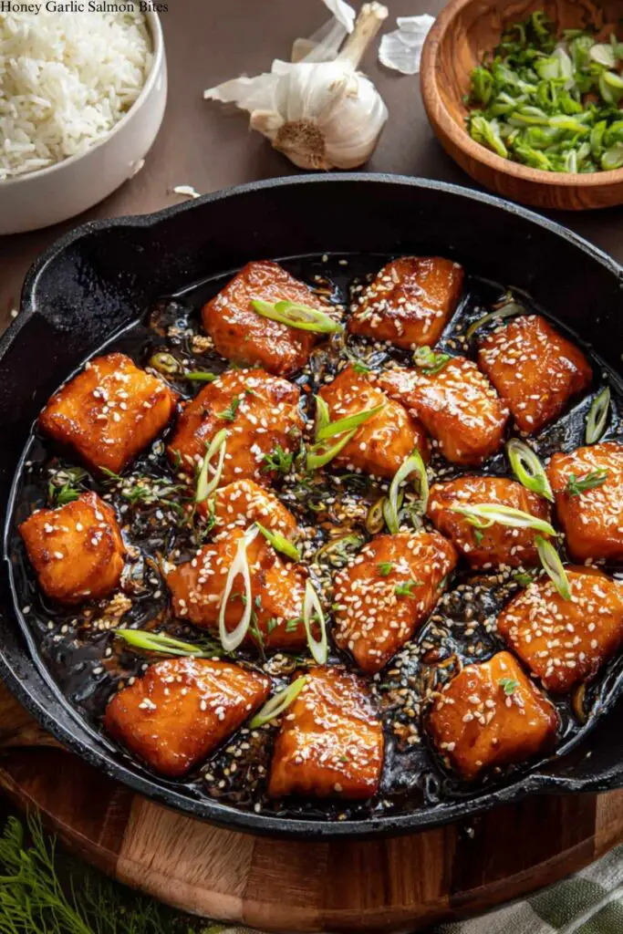 Honey Garlic Salmon Bites