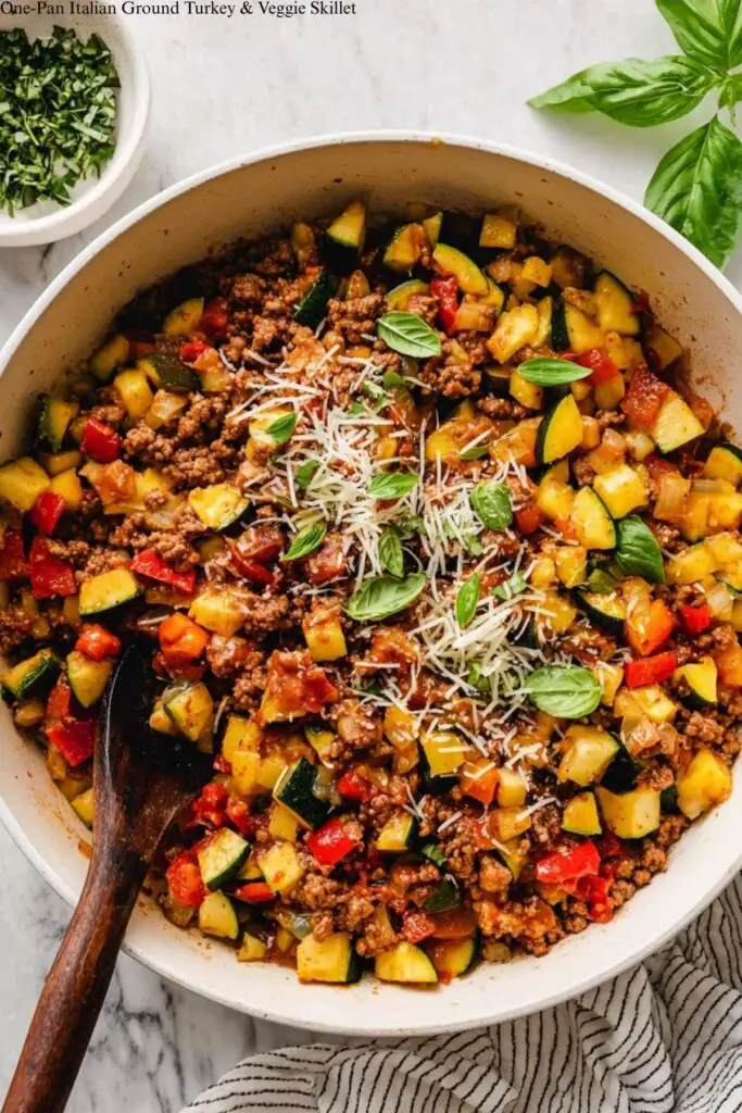 One-Pan Italian Ground Turkey & Veggie Skillet