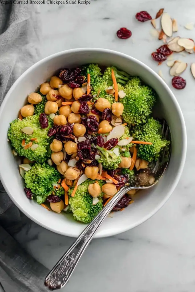 Vegan Curried Broccoli Chickpea Salad Recipe