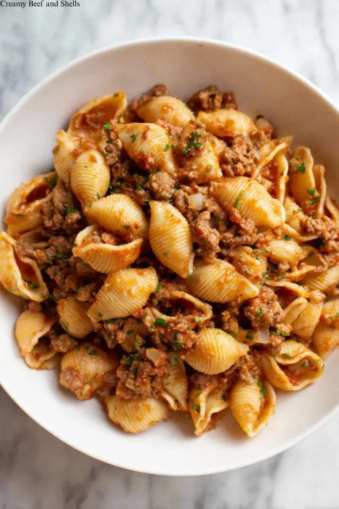 Creamy Beef and Shells