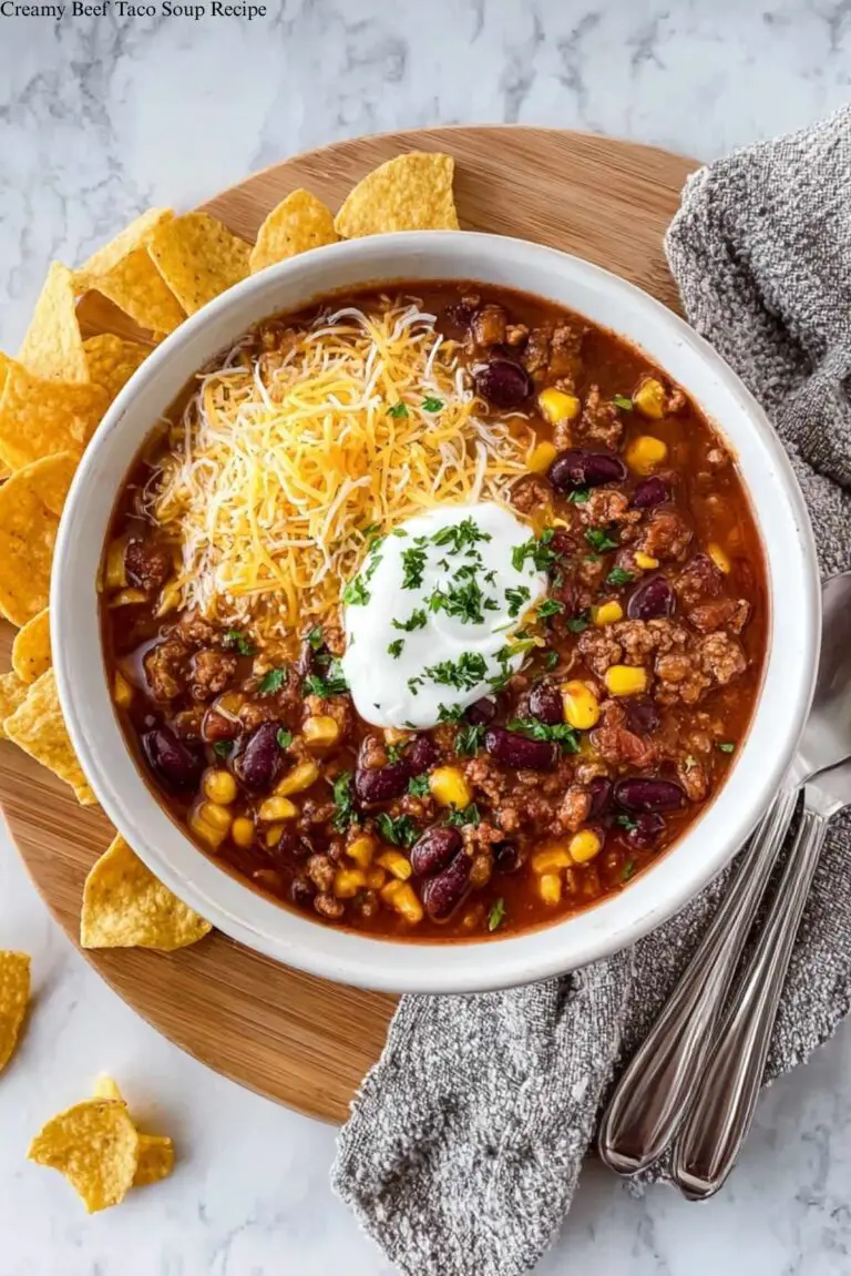 Creamy Beef Taco Soup Recipe