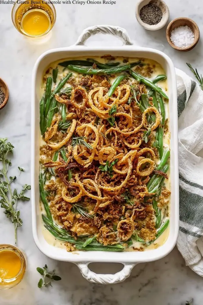 Healthy Green Bean Casserole with Crispy Onions Recipe