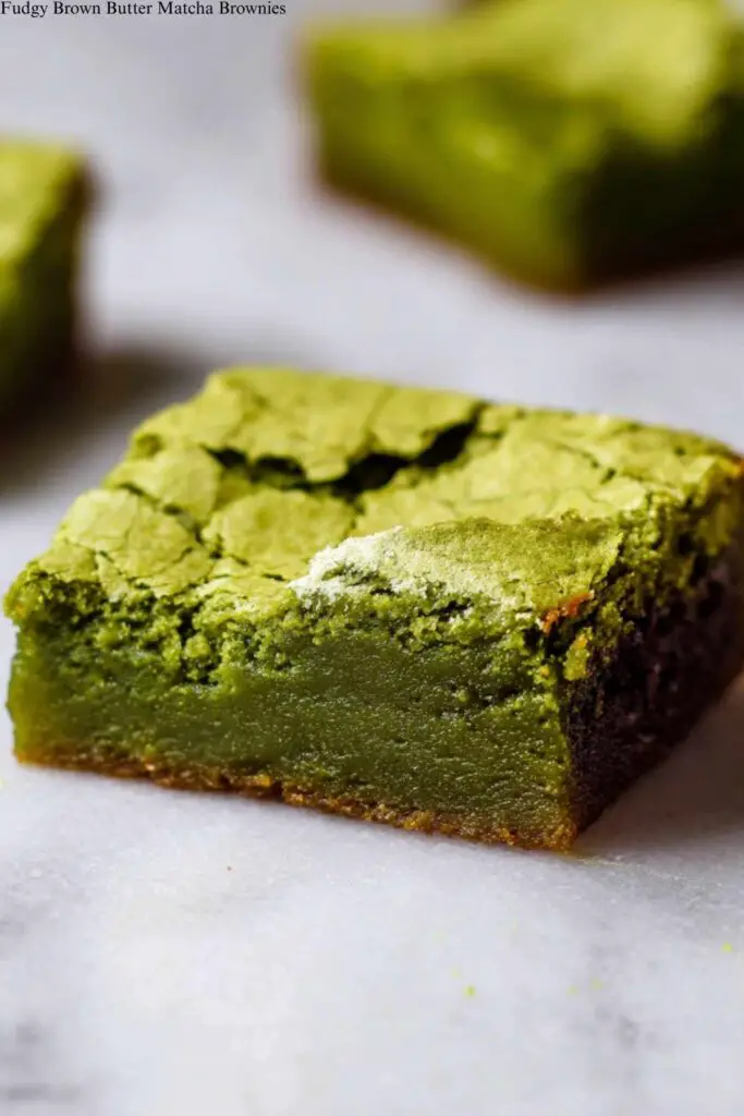 Fudgy Brown Butter Matcha Brownies