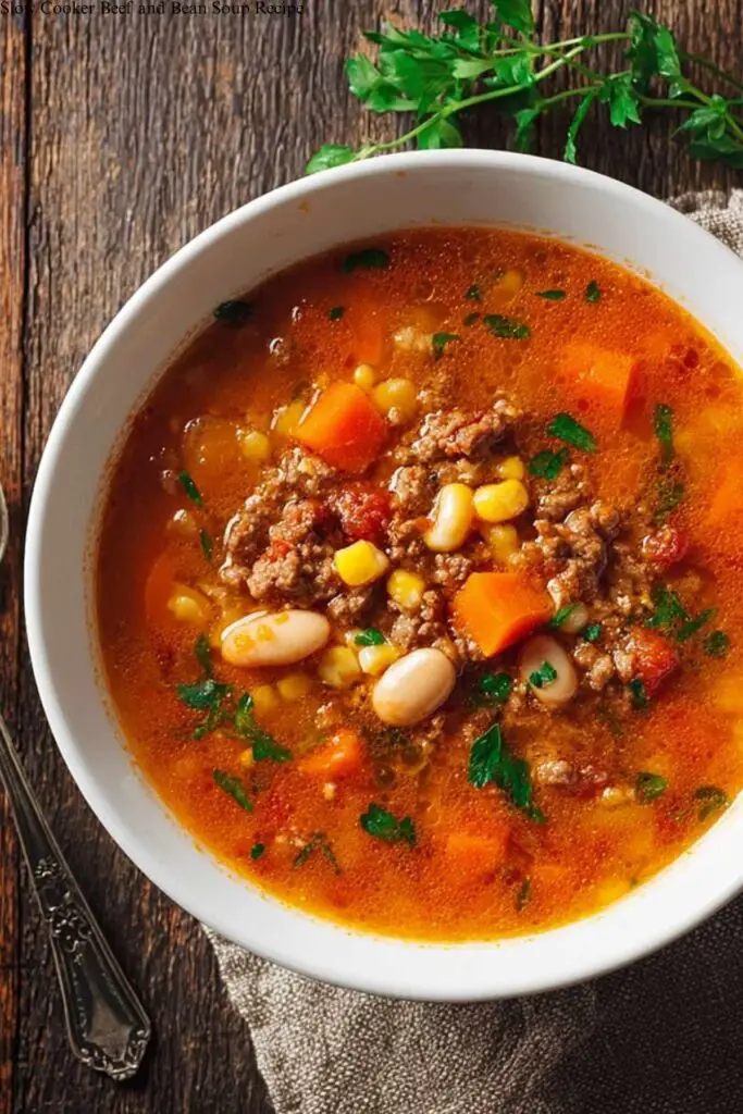 Slow Cooker Beef and Bean Soup Recipe