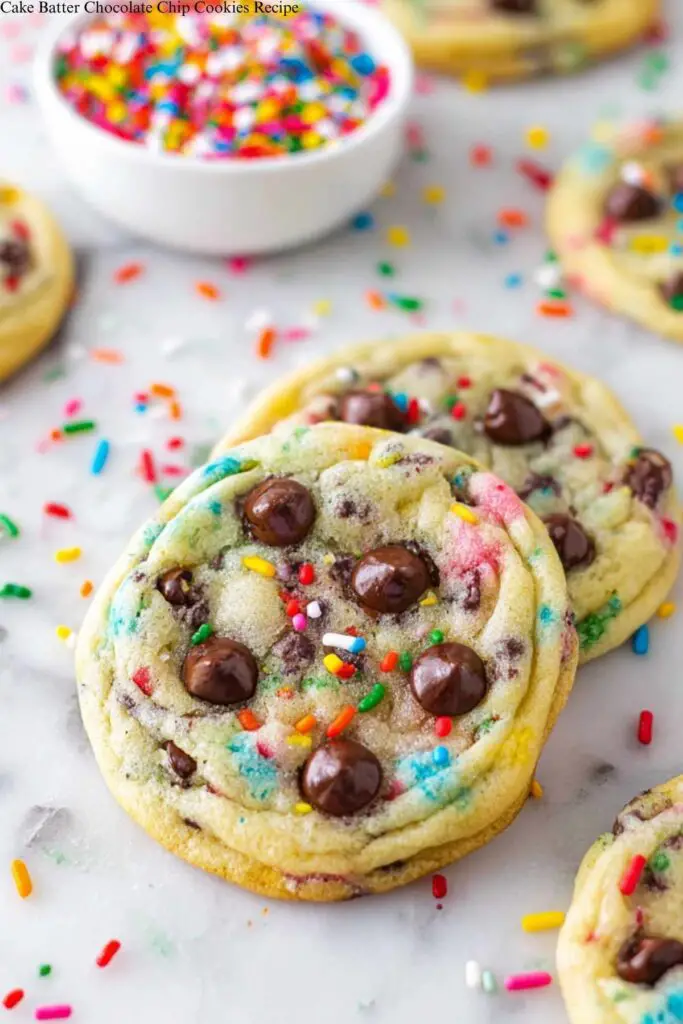 Cake Batter Chocolate Chip Cookies Recipe